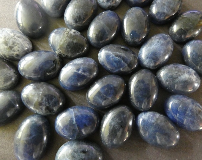 18x13mm Natural Sodalite Cabochon, Oval Cabochon, Polished Stone, Blue Stone Cabochon, Natural Gemstone, Spotted Stone Focal, Gems