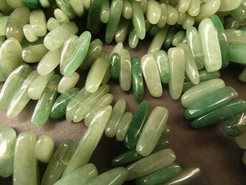 16 Inch 5-22mm Natural Green Aventurine Beads, About 100 Gemstone Beads, Polished Aventurine Crystal, Drilled 1mm Hole, Green Quartz image 4