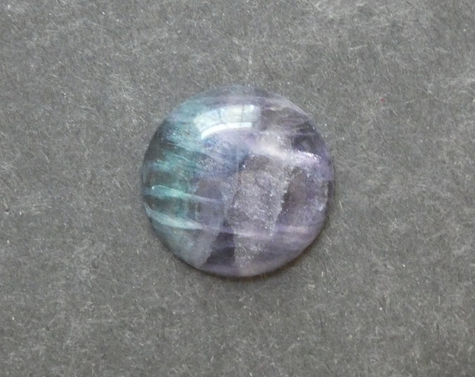 25mm Natural Fluorite Cabochon, Gemstone Cabochon, Dome Cabochon, Blue and Purple, One of a Kind, As Seen in Image, Unique Fluorite Stone