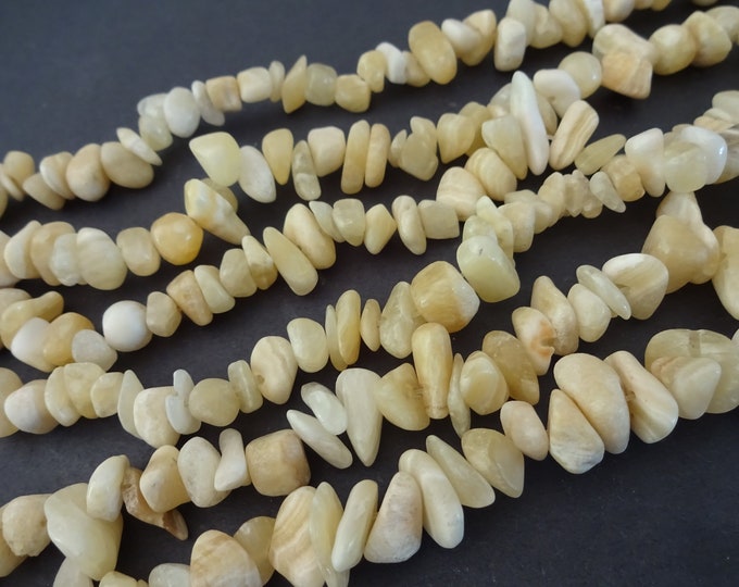 15 Inch Natural Calcite 4-21mm Chip Bead Strand, Coated, About 90 Drilled Beads, Light Yellow Crystals, LIMITED SUPPLY, Hot Deal!