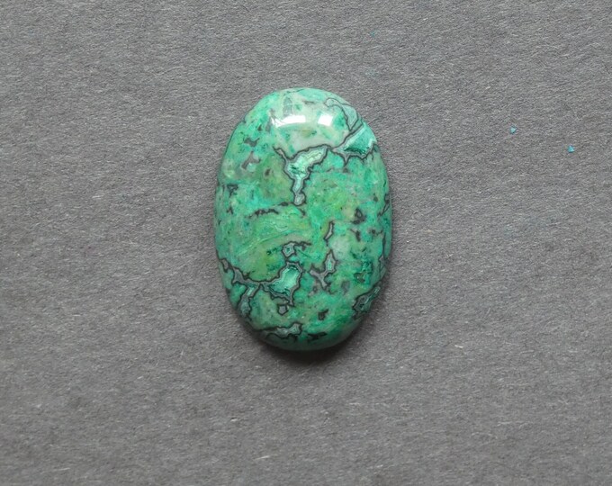 30x20x7mm Natural Ripple Jasper Cabochon, Gemstone Cabochon, Green, Dyed, Large Oval, One of a Kind, Only One Available, Jasper Cabochon