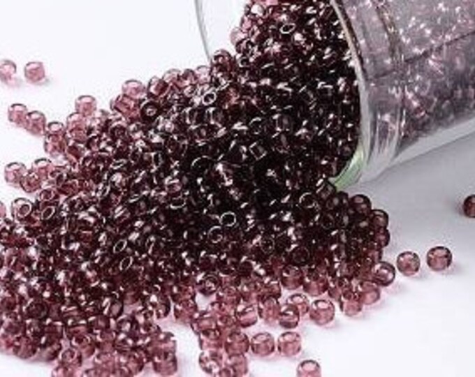 11/0 Toho Seed Beads, Transparent Medium Amethyst (6B), 10 grams, About 1110 Round Seed Beads, 2.2mm with .8mm Hole, Transparent Finish