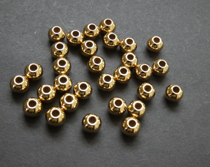 10 Pack of 8mm Round Stainless Steel Gold Bead, Circular Metal Bead, Gold Metal Ball Bead, Silver Stainless Steel, 304 Stainless Steel Bead