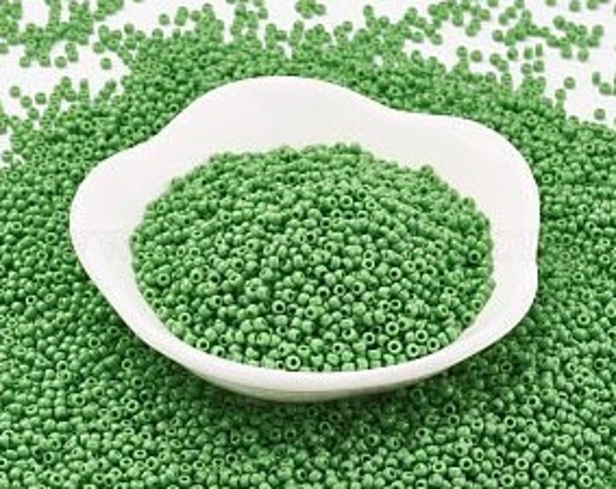 11/0 Toho Seed Beads, Opaque Medium Sea Green (47), 10 grams, About 933 Round Seed Beads, 2x1.5mm with .5mm Hole, Opaque Finish