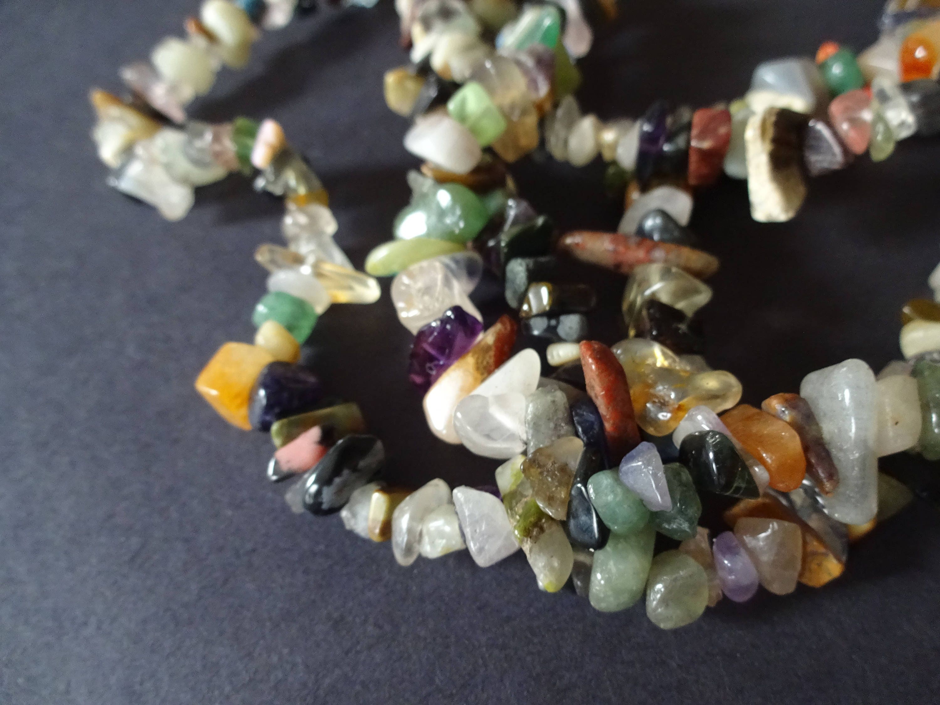About 250 Mixed Natural Gemstone Beads, 32 Inch Strand, 5-8mm Chip ...