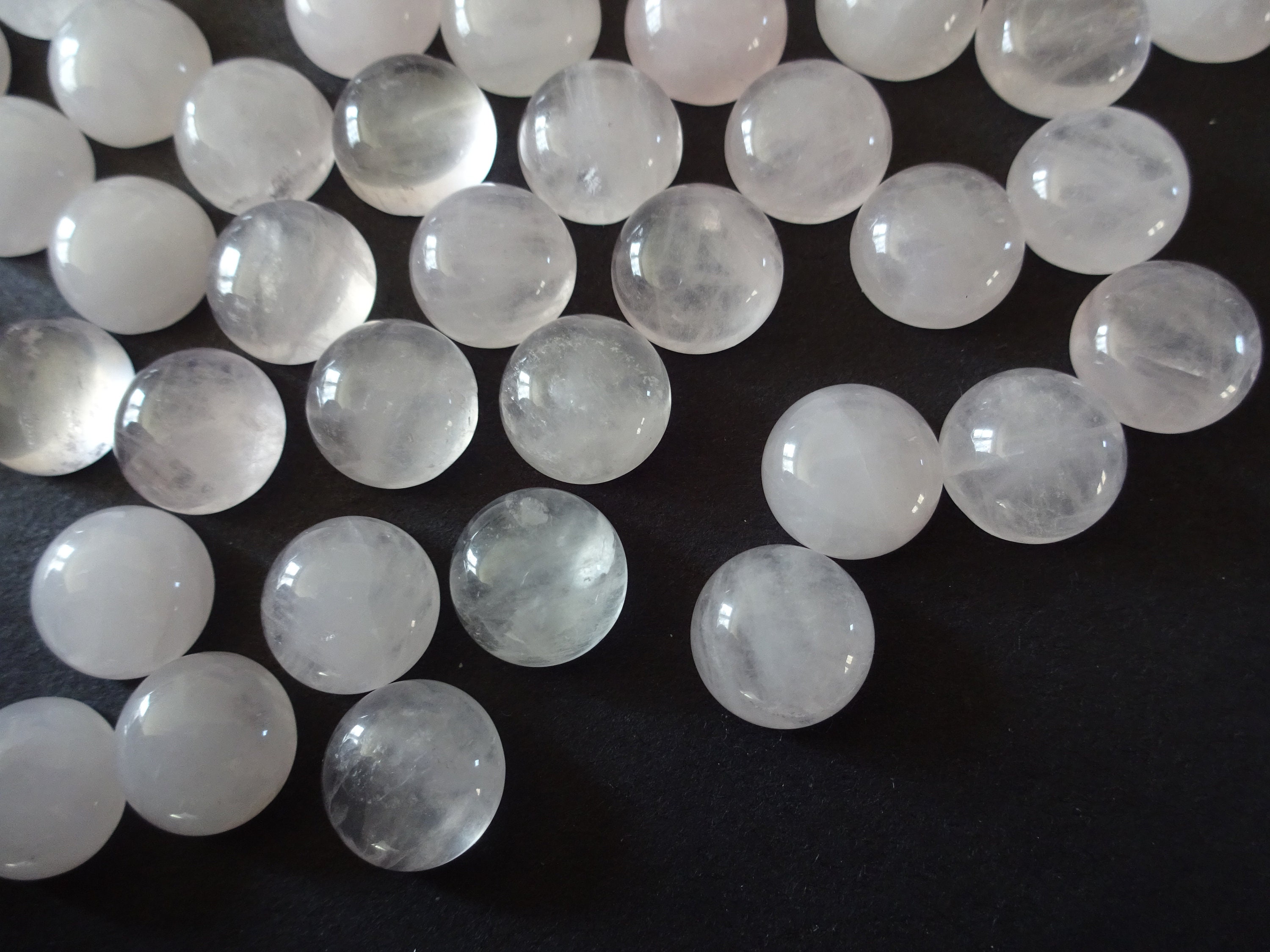 10mm Natural Rose Quartz Cabochon, Round Dome Gemstone Cabochon, Pink ...