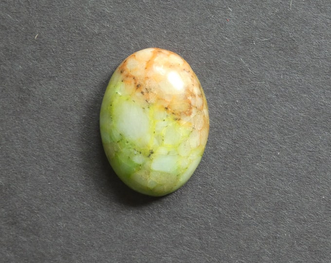 30x22x7.5mm Natural Calcite Cabochon, Gemstone Cabochon, Green and Orange, Dyed, One of a Kind, Only One Available, Multicolor Calcite Stone