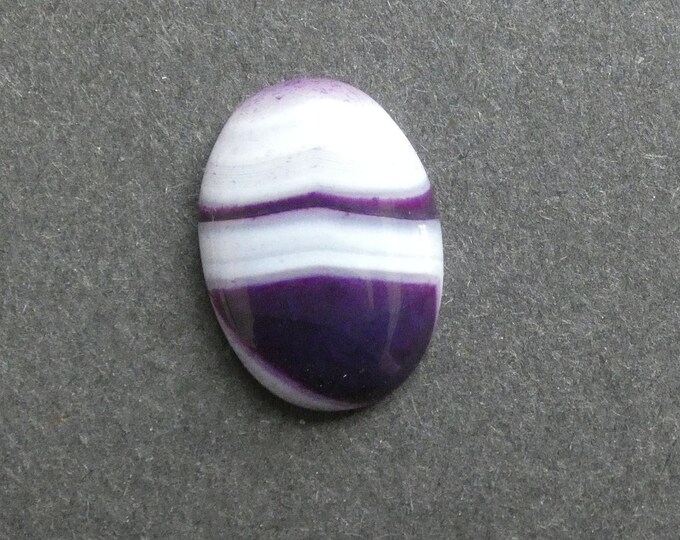 30x22x8.5mm Natural Striped Agate Cabochon, Oval, Purple, One Of A Kind, As Seen In Image, Only One Available, Striped Agate Cab, Unique Cab