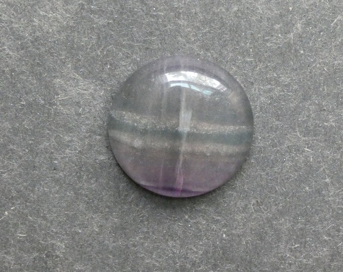 25mm Natural Fluorite Cabochon, Gemstone Cabochon, Dome Cabochon, Purple and Blue, One of a Kind, As Seen in Image, Unique Fluorite Stone