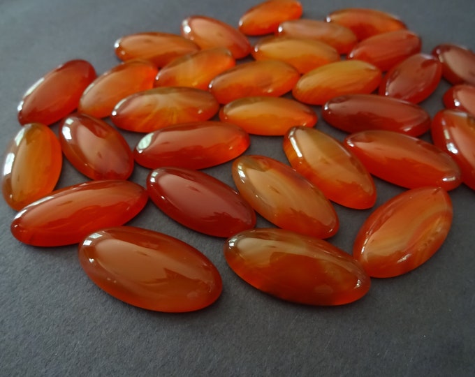 31x15mm Natural Carnelian Gemstone Cabochon, Oval Cabochon, Polished Gem, Red Carnelian, Natural Stone, Extra Large Focal, Grade AB