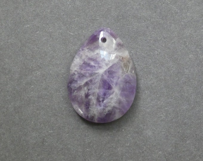 35x25mm Natural Amethyst Pendant, Purple, Large Teardrop, Gemstone Pendant, One of a Kind, Only One Available, Unique Gemstone Pendant