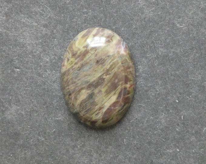 30x22mm Natural Agate Cabochon, Gemstone Cabochon, Large Oval, Green and Brown, One of a Kind, Only One Available, Multi-Color Agate Stone