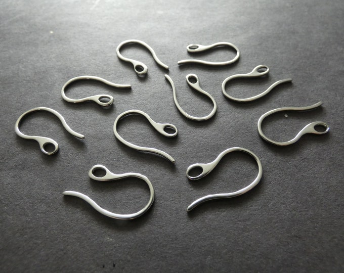 10 PIECE 304 Stainless Steel 22mm Earring Hooks, Chic Silver Hook Earring Sets, DIY Earring Making, Metal Hook Earrings, 2.5x3.5mm Hole