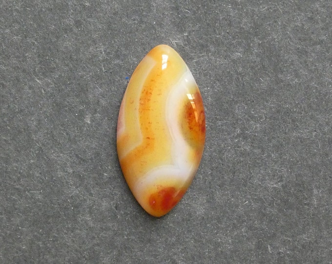 39x20mm Natural Brazilian Agate Cabochon, Horse Eye, Yellow, Dyed, One of a Kind, Gemstone Cabochon, Only One Available, Brazilian Agate Cab