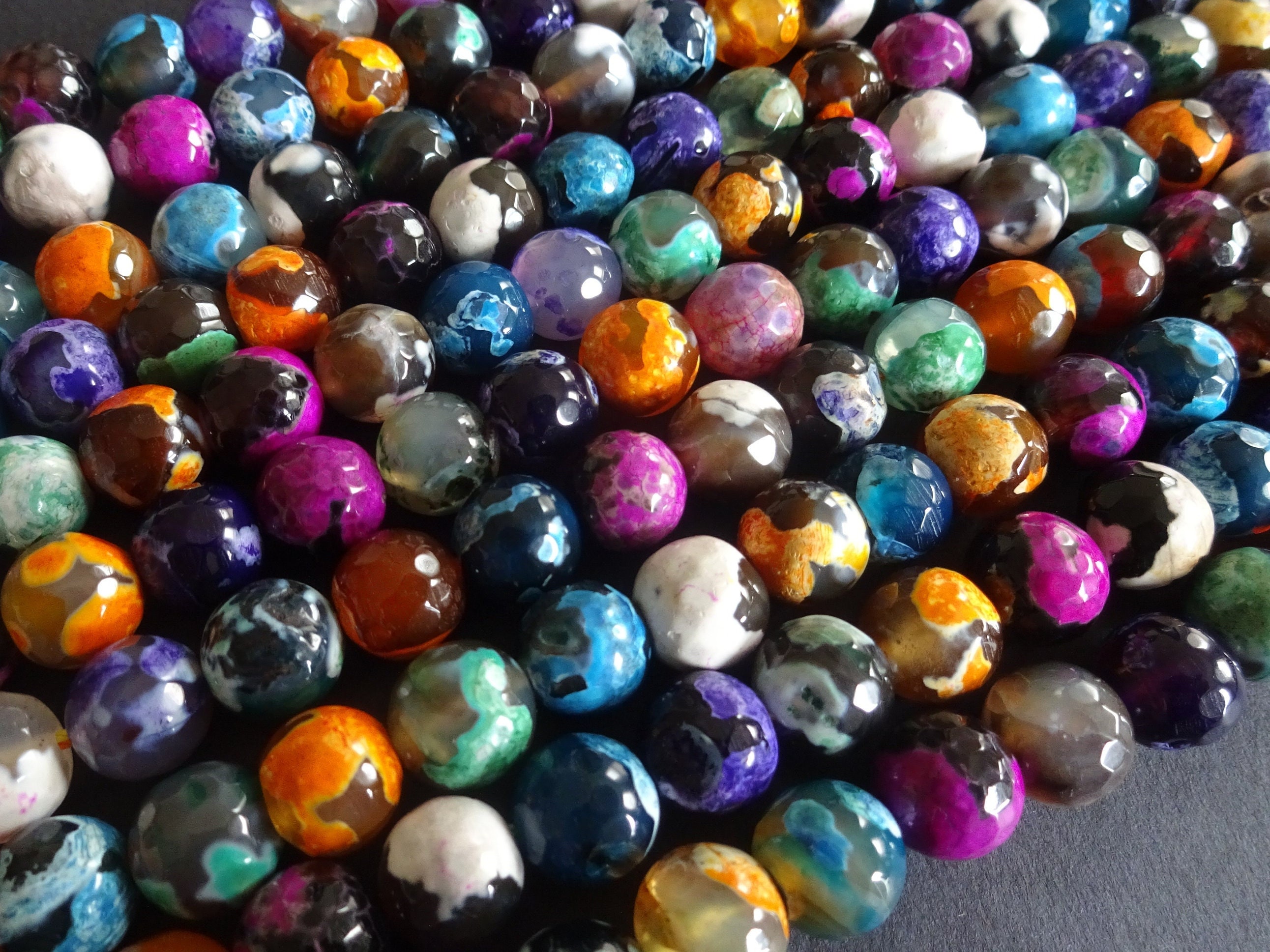 Crystal Glass Beads Faceted Earth Ball 6/8/10mm Colorful Crystal