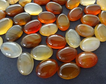 14x10mm Natural Red Agate Gemstone Cabochon, Oval Cabochon, Polished Gem, Stone Cabochon, Natural Gemstone, Agate Stone, Authentic Agate