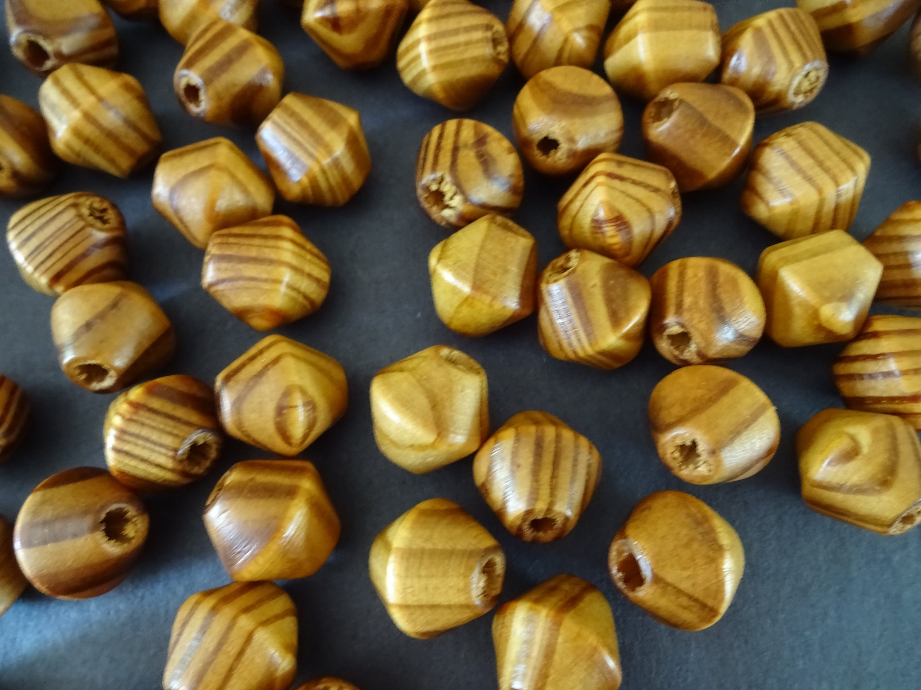 Colored Beads 12-20mm Natural Wooden Beads Flat Back Half Round