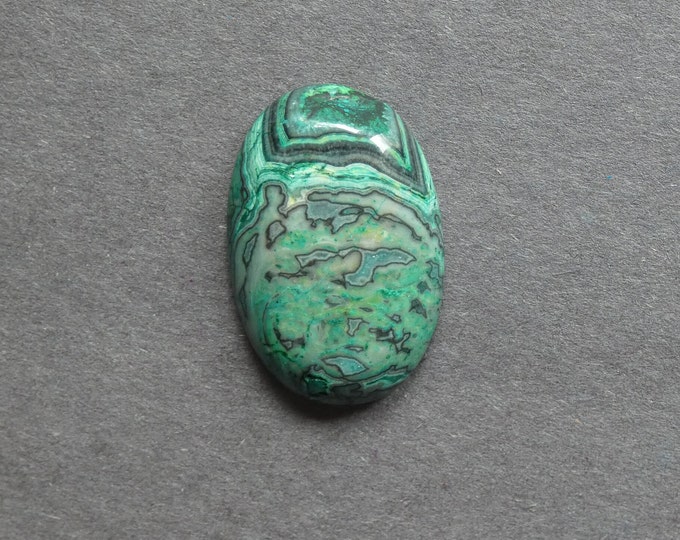 30x20x7mm Natural Ripple Jasper Cabochon, Gemstone Cabochon, Green, Dyed, Large Oval, One of a Kind, Only One Available, Jasper Cabochon