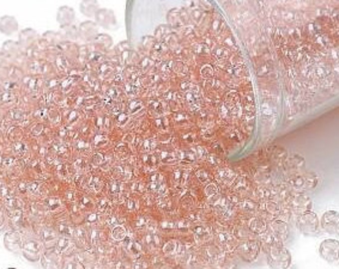 8/0 Toho Seed Beads, Light Rosaline Transparent (630), 10 grams, About 222 Round Seed Beads, 3mm with 1mm Hole, Transparent Finish