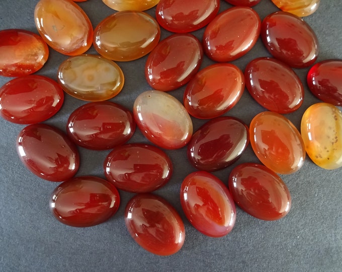 25x18mm Natural Striped Red Agate Gemstone Cabochon, Oval Red Cabochon, Polished Gem, Stone Cabochon, Natural Gemstone, Agate Stone