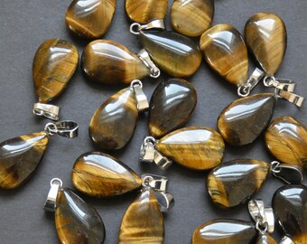 CaratYogi Natural Tiger Eye Pendant Silver For Gift Cabochon Astrological Charms Cabochon Square Necklace CaratYogi Natural Tiger Eye Pendant Silver For Gift Cabochon Astrological Charms Cabochon Square Necklace