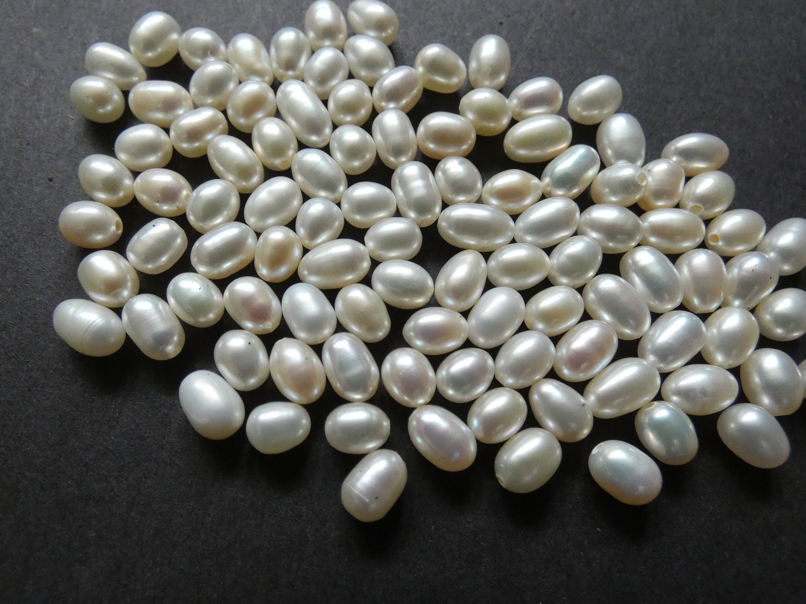 56mm Natural Freshwater Pearl Oval Bead, Half Drilled Hole, Classic