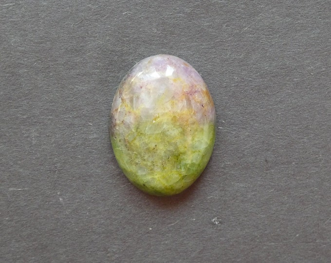 30x22x7.5mm Natural Calcite Cabochon, Gemstone Cabochon, Green and Purple, Dyed, Large Oval, One of a Kind, Only One Available,Calcite Stone
