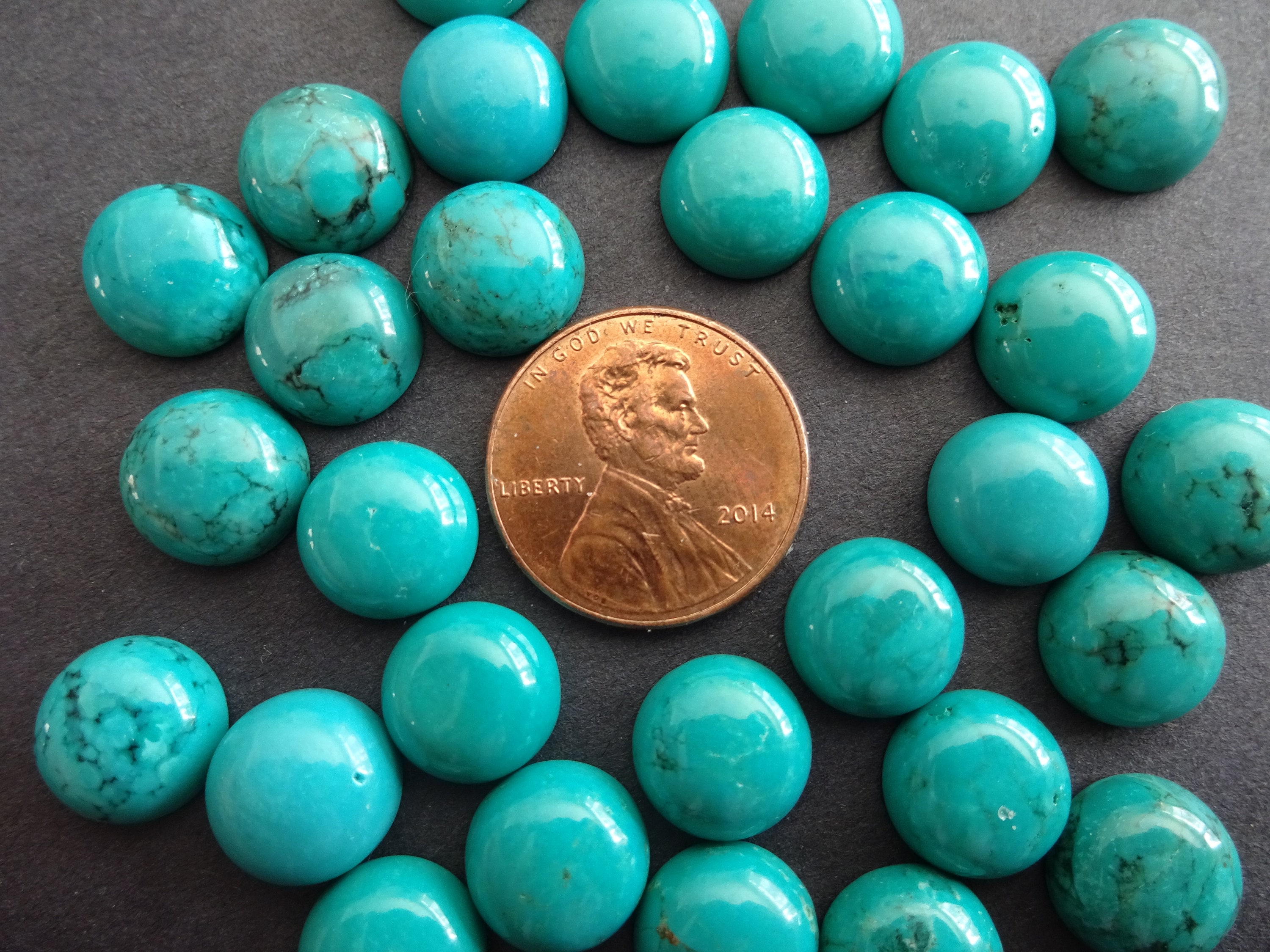 10x5mm Natural Turquoise Gemstone Cabochon, Dyed, Sinkiang Turquoise