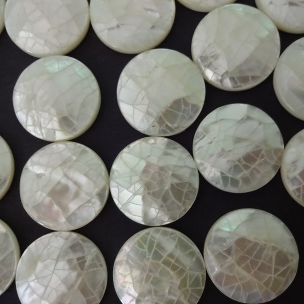 16mm Natural Mother Of Pearl Cabochons, Round Freshwater Seashell Cabs, Iridescent White, Shell Cab, Freshwater Shell Jewelry