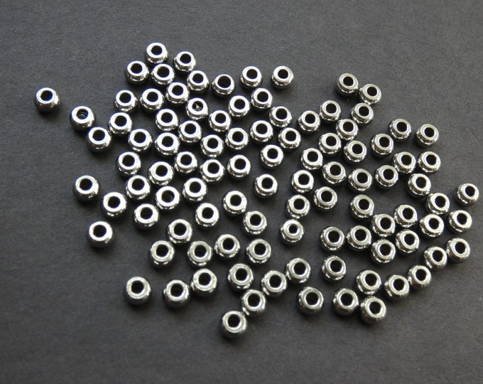 50 PACK of 5mm Stainless Steel Disk Bead, Circular Metal Bead, Steel Spacer, Silver Spacer Beads, Metal Beads, Round Spacer Bead, Saucer