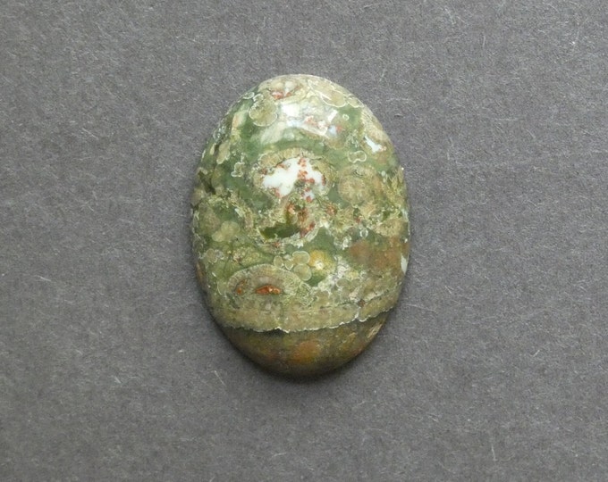 30x22mm Natural Rhyolite Jasper Cabochon, Oval, Green, One of a Kind, Gemstone Cabochon, Only One Available, Rhyolite Jasper,Unique Cabochon