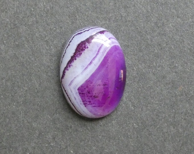 30x22x8.5mm Natural Striped Agate Cabochon, Oval, Purple, One Of A Kind, As Seen In Image, Only One Available, Striped Agate Cab, Unique Cab