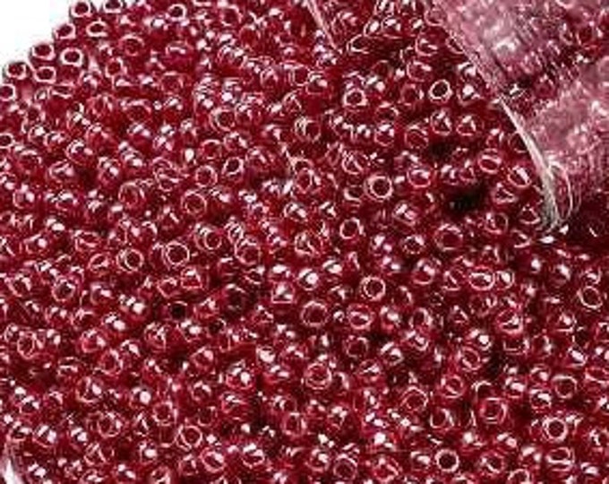 11/0 Toho Seed Beads, Opaque Luster Cherry (125), 10 grams, About 1103 Round Seed Beads, 2.2mm with .8mm Hole, Luster Finish