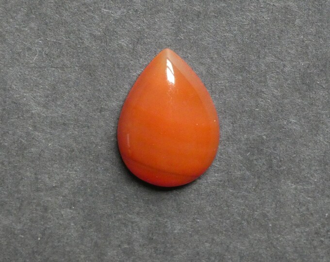 25x18mm Natural Striped Agate Cabochon, Teardrop, Orange, Dyed, Gemstone Cabochon, One of a Kind, Banded Agate Cabochon, Unique Agate Cab