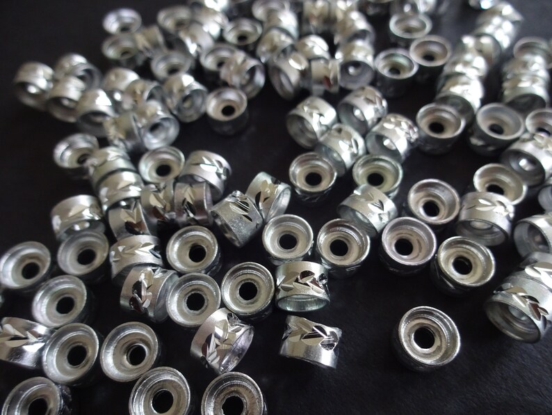 6mm Aluminum Tube Beads Metal Spacers With Diamond Cut Etsy