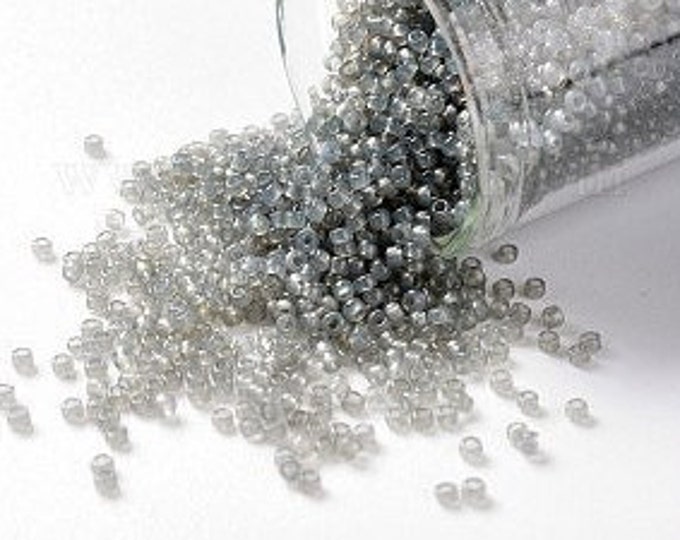 Toho Seed Beads, Translucent Grey (1150), 10 grams, About 3000 Round Seed Beads, 1.5mm with .7mm Hole, Translucent Finish