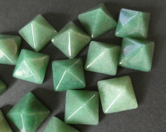 20x20mm Natural Green Aventurine Pyramid Cabochon, Pyramid Gemstone Cab ...
