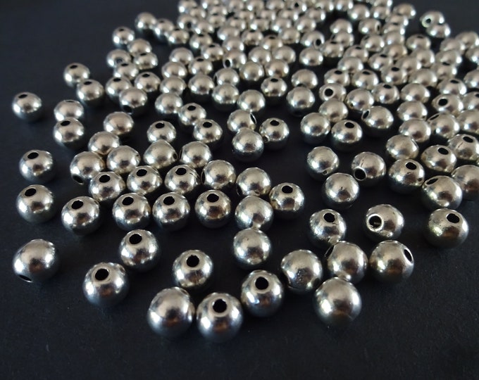 7.5mm Tibetan Silver Ball Beads, Ball Metal Spacers, Silver Color, 2.5mm Hole, Fancy Round Beads, Jewelry Making Supply, Shiny Metal Ball