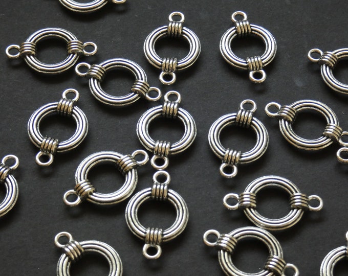 20 PACK of 27mm Ring Links, Tibetan Style Metal Rings, Metal Linking Rings, Silver Linking Rings, Silver Metal Rings, Circle Ring Links