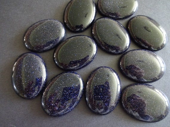 Blue shop goldstone cabochon