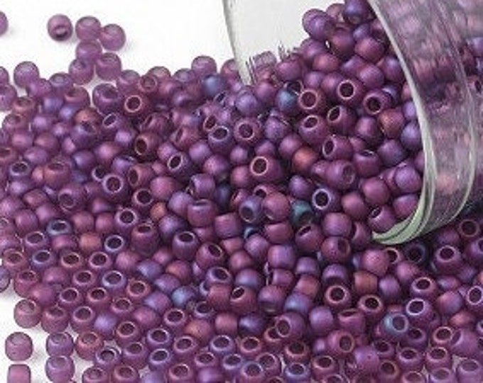 11/0 Toho Seed Beads, Raspberry Matte Luster (625F), 10 grams, About 1110 Round Seed Beads, 2.2mm with .8mm Hole, Matte Finish