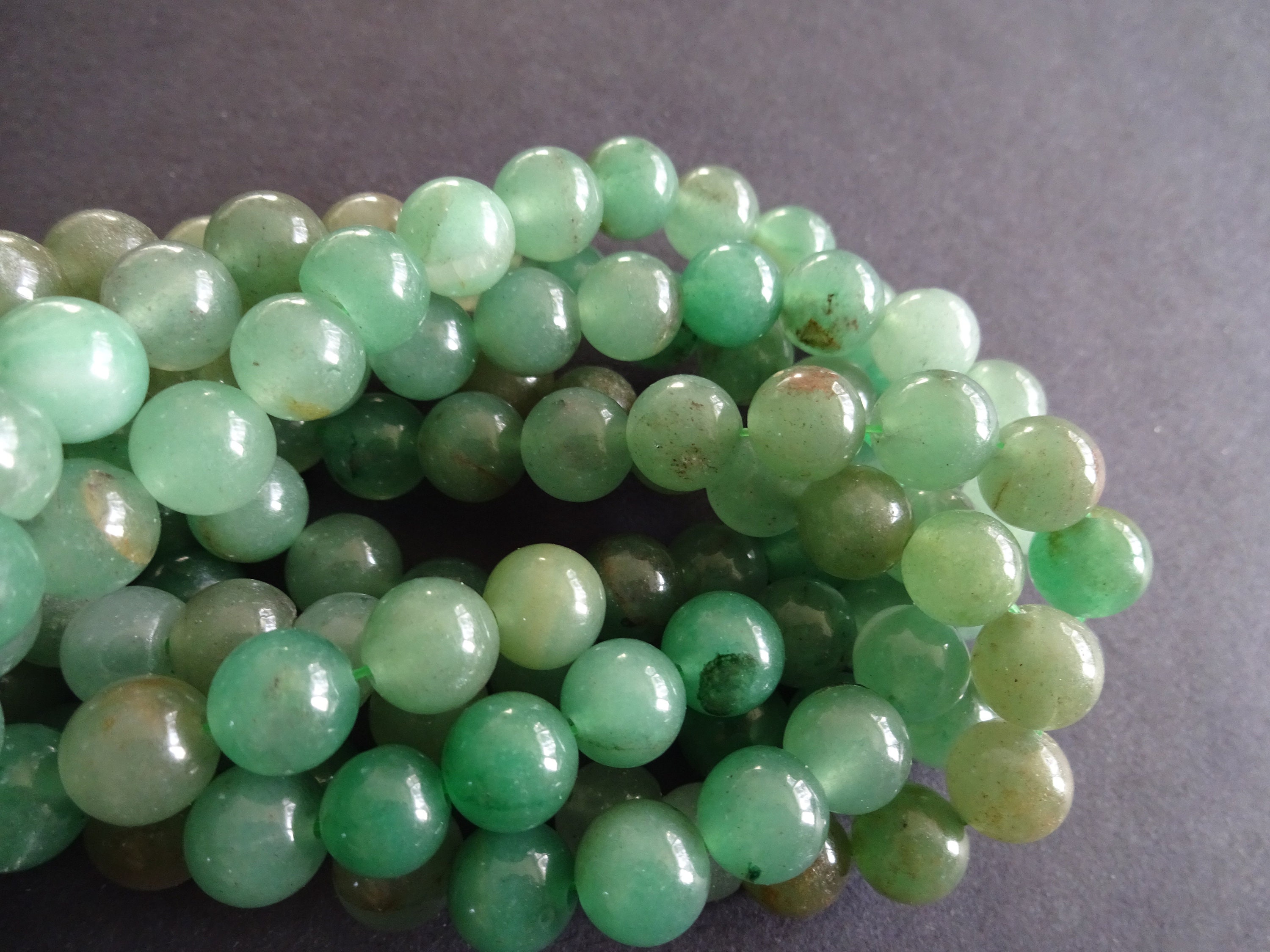 12mm Natural Green Aventurine Ball Beads, 15.5 Inch Strand, About 30