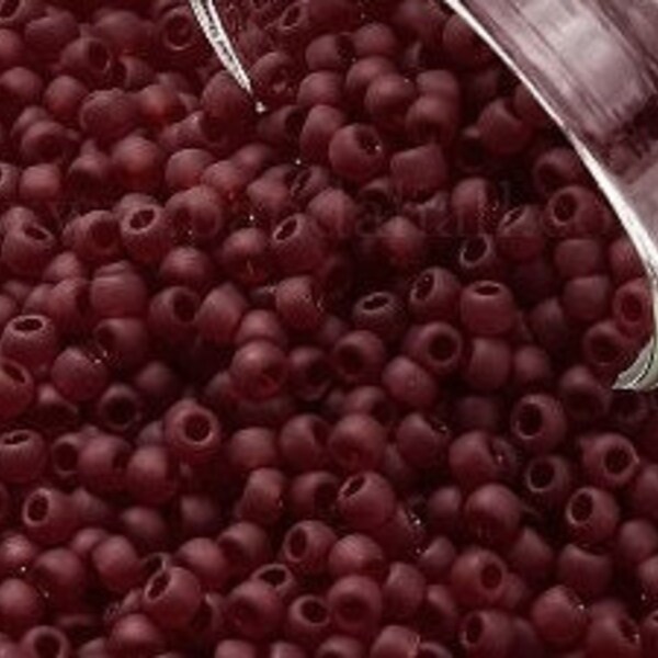 11/0 Toho Seed Beads, Garnet Transparent Matte (5DF), 10 grams, About 1110 Round Seed Beads, 2.2mm with .8mm Hole, Matte Finish