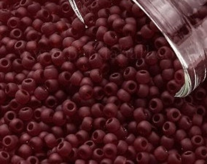 11/0 Toho Seed Beads, Garnet Transparent Matte (5DF), 10 grams, About 1110 Round Seed Beads, 2.2mm with .8mm Hole, Matte Finish