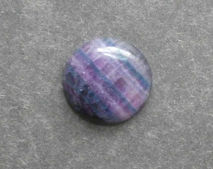 25mm Natural Fluorite Cabochon, Gemstone Cabochon, Dome Cabochon, Purple and Blue, One of a Kind, As Seen in Image, Unique Fluorite Stone