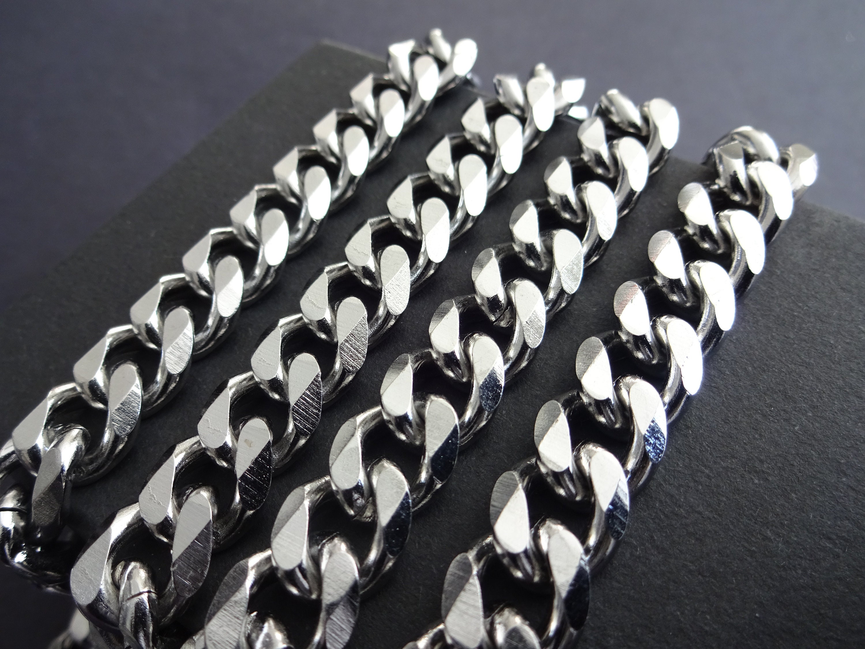 10 Meters 304 Stainless Steel Curb Chain, Soldered, 11x4mm Chain