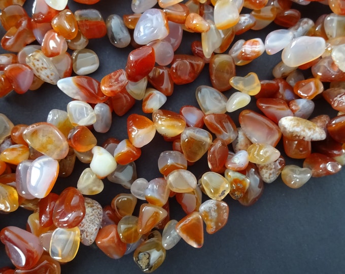 16 Inch 8-23mm Natural Carnelian Bead Strand, Dyed, About 55-70 Nugget Beads, Natural Gemstone Beads, Polished Gemstone, Red Carnelian