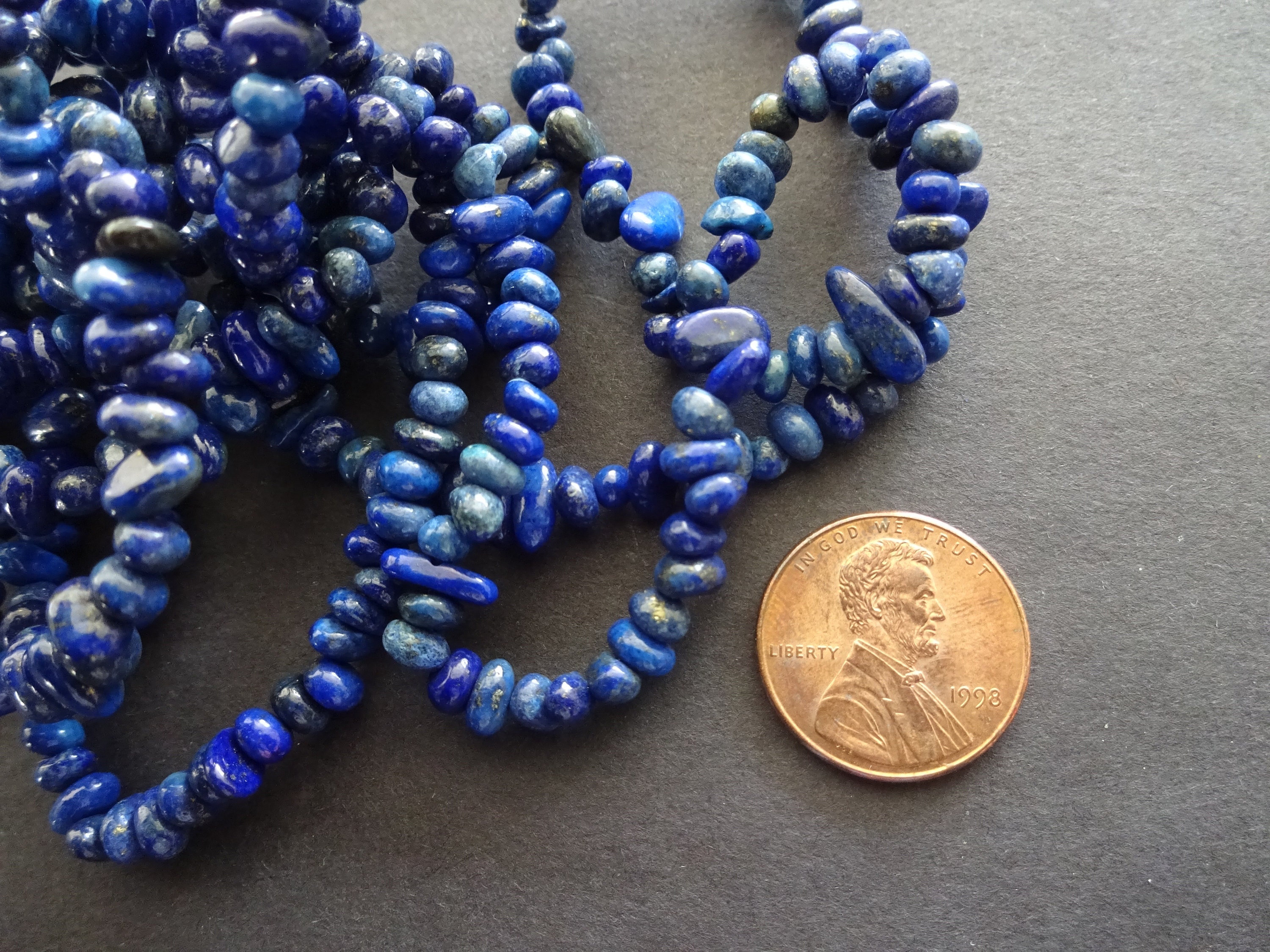 3-12mm Natural Lapis Lazuli Chip Beads, 32 Inch Bead Strand, Natural ...