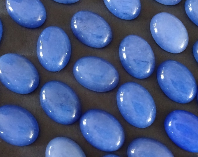 18x13mm Natural White Jade Gemstone Cabochon, Dyed Blue Oval Cab, Polished Gem Cabochon, Natural Stone, Jade Stone, Colored Jade, Royal Blue
