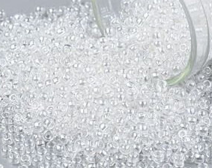 11/0 Toho Seed Beads, Clear Crystal Transparent Luster (101), 10 grams, About 1110 Round Seed Beads, 2.2mm with .8mm Hole, Luster Finish